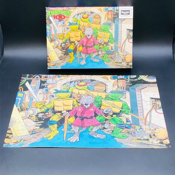 1990 Teenage Mutant Ninja Turtles Original 100 piece Jigsaw Puzzle -COMPLETE - Picture 1 of 11